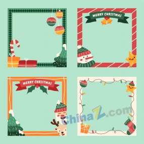 圣诞节矢量装饰边框设计